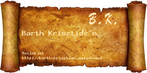 Barth Krisztián névjegykártya
