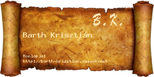 Barth Krisztián névjegykártya
